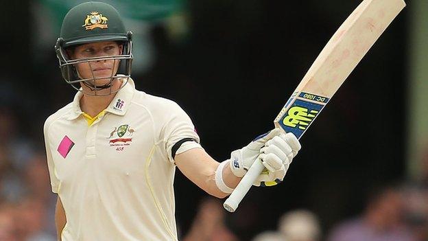 Steve Smith acknowledges his half century