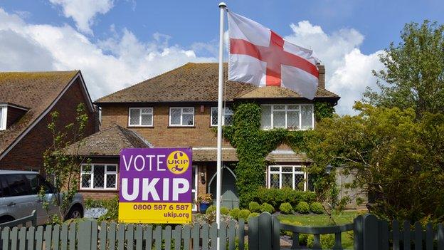 UKIP election poster in Seaford, East Sussex, in May 2014