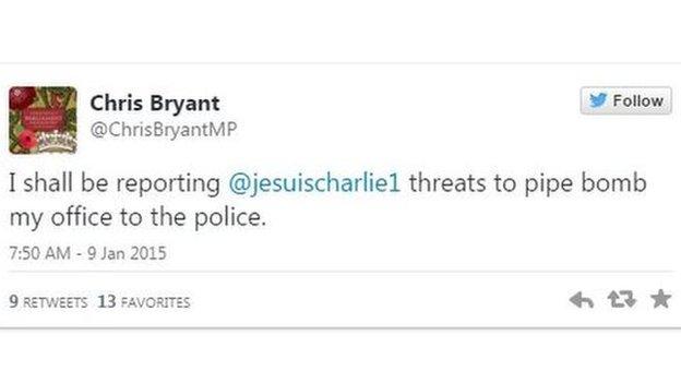 Bygythiad ar Twitter