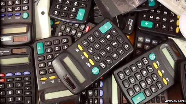 A pile of calculators