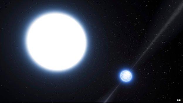 Artist's impression of the binary system