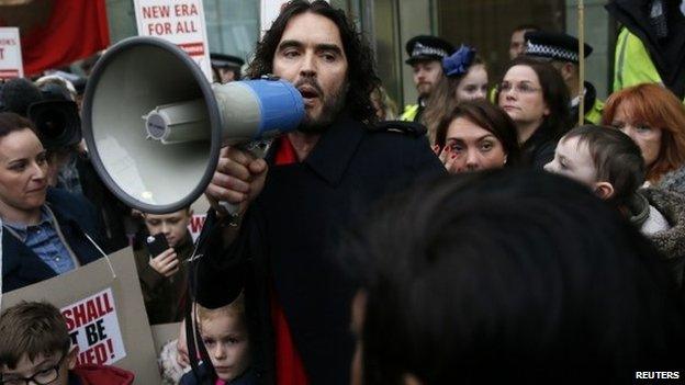 Russell Brand campaigning