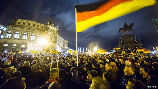 Pegida demonstration in Dresden (22 December 2014)