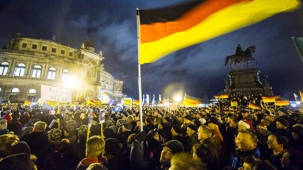 Pegida demonstration in Dresden (22 December 2014)