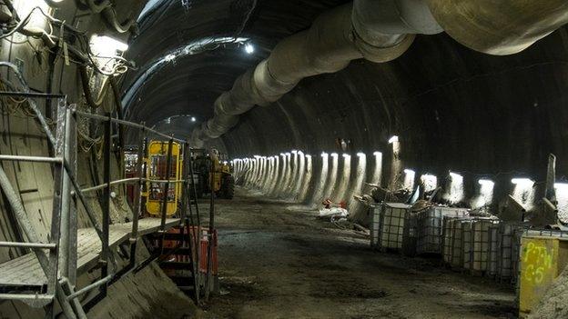 Tunnel at Farringdon's Crossrail station