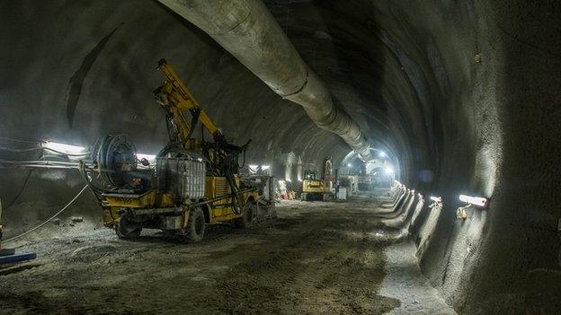 One of the Farringdon Crossrail tunnels