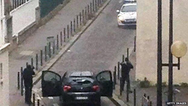 Picture from scene of Charlie Hebdo attack