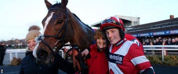 Sam Twiston-Davies with Hawkes Point