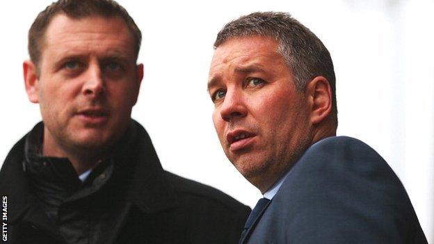 Darragh MacAnthony (left) with Darren Ferguson