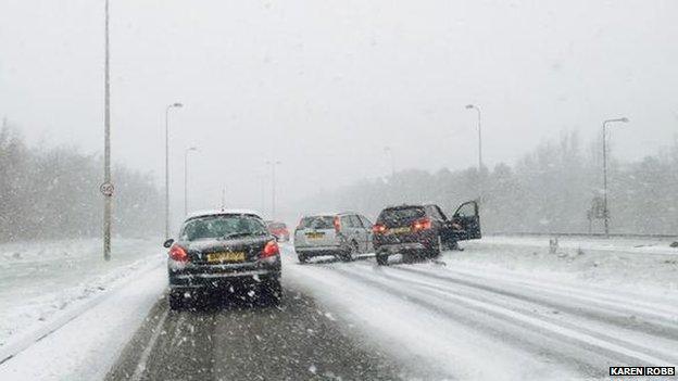 Cars in snow