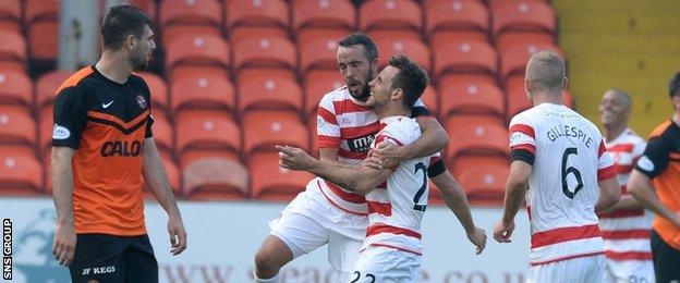 Hamilton and Dundee United drew 2-2 at Tannadice in September