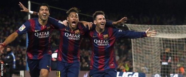 Lionel Messi, Neymar and Luis Suarez