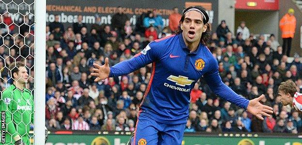 Falcao's last goal came in the 1-1 draw at Stoke City on 1 January