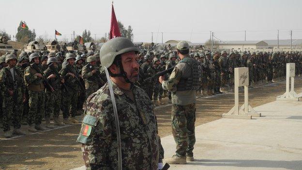 The ceremonial handover at Camp Bastion in Afghanistan