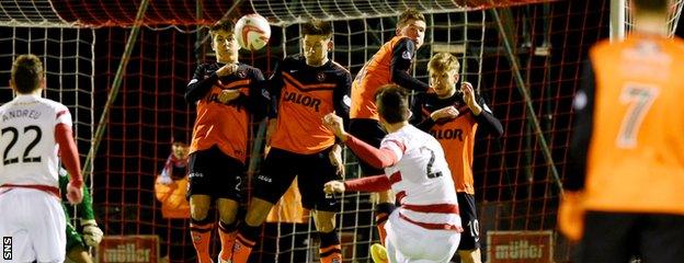 Jesus Garcia Tena scored a wonderful free-kick to bring Hamilton back into the match