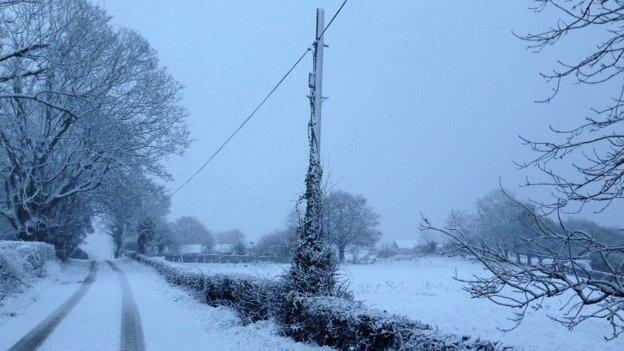 Snow covered road