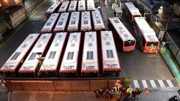 Buses at Waterloo Bus Garage