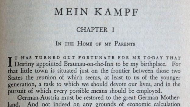 Opening lines from Mein Kampf