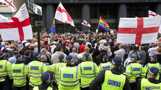 EDL demonstration in central London in September 2013