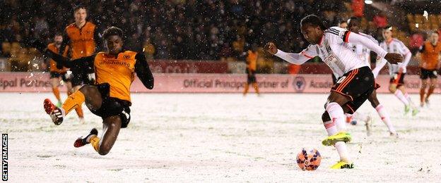 Snow at Wolves v Fulham