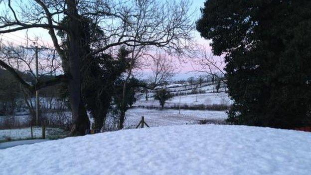 A snowy sunrise in County Down