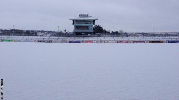 Healy Park was covered in snow