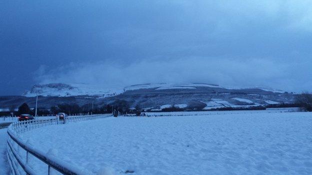 A view of Binevenagh Mountain in Myroe, County Londonderry