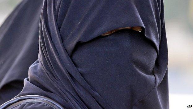 Woman wearing a burka