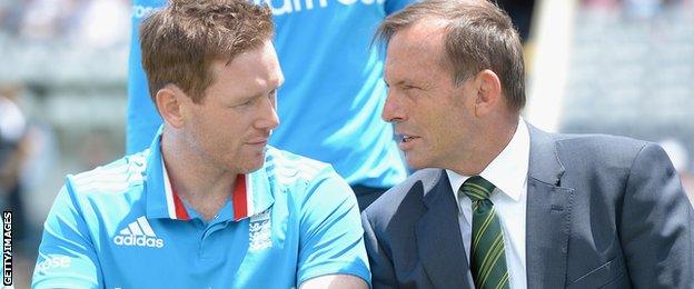 Eoin Morgan and Tony Abbott