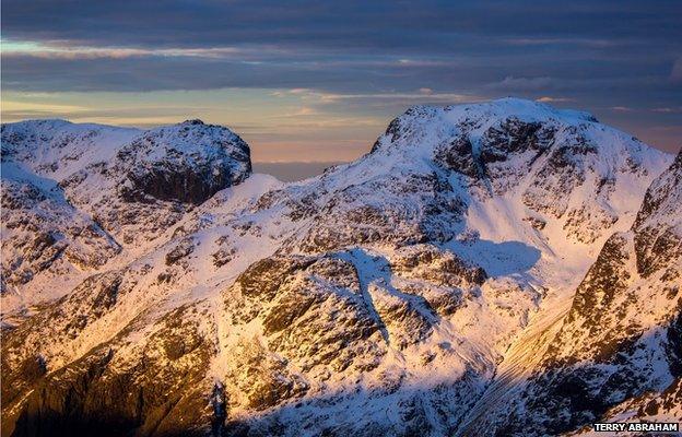 Winter dawn on the Scafells