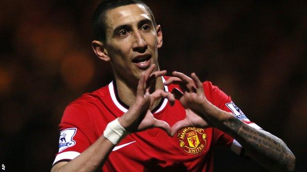 Manchester United united midfielder Angel Di Maria