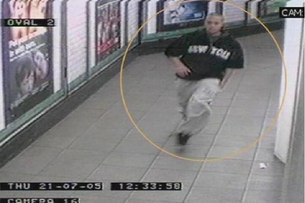 Ramzi Mohammed flees Oval station after attempting to set off a bomb on the Northern Line