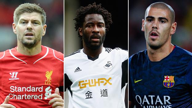 Steven Gerrard, Wilfried Bony & Victor Valdes