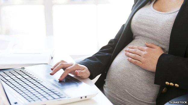 Pregnant woman at work