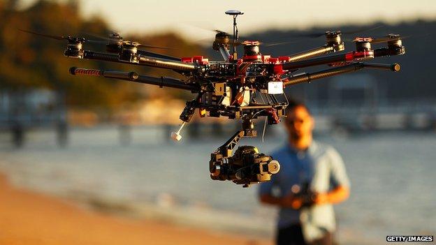 Drone operator at Palm Beach, Sydney