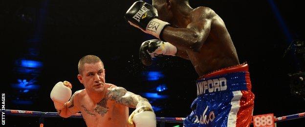 Ricky Burns in action against Terence Crawford