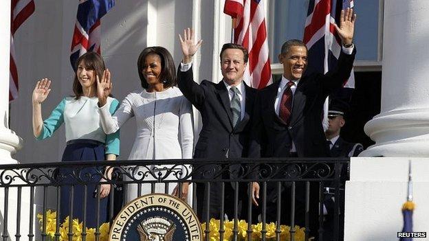 The Camerons and Obamas in 2012