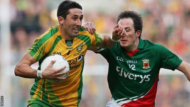 Rory Kavanagh is tackled by Mayo's Alan Dillon in the 2012 All-Ireland final