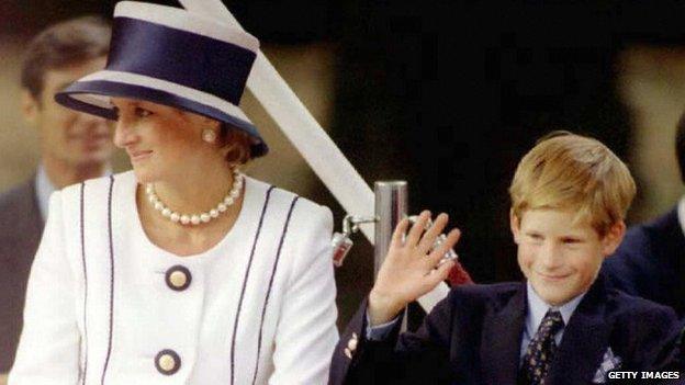 Princess Diana with son Harry in 1995