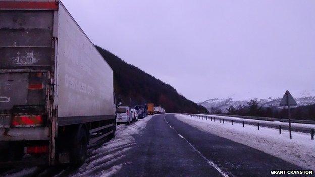 Traffic stuck on the A9