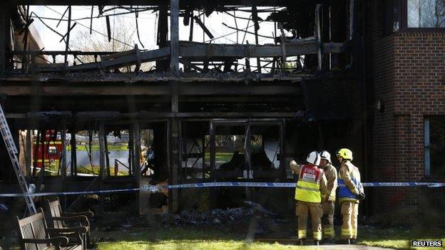 Firefighters at the South Oxfordshire District Council building