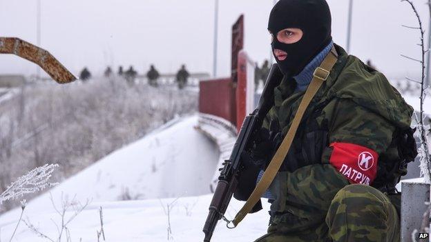 Pro-Russian rebel near Donetsk, 6 Jan 15