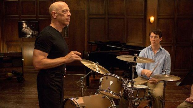 JK Simmons and Miles Teller in jazz tale Whiplash