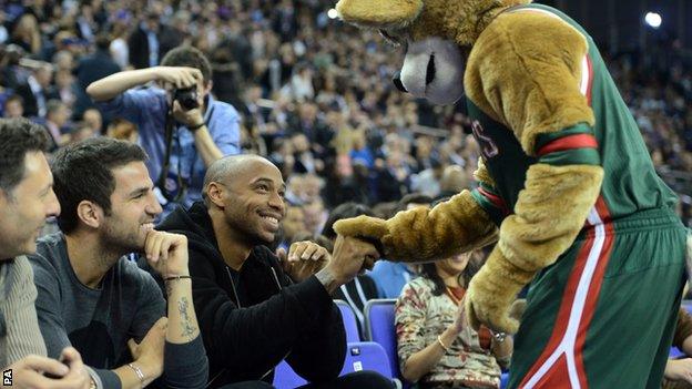 Thierry Henry, Cesc Fabregas and Bango at the O2