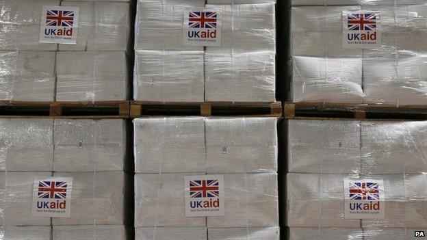 UK aid boxes