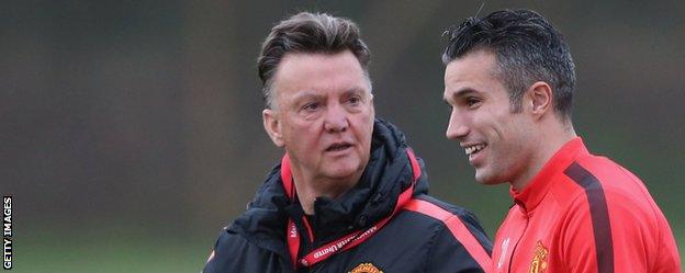 Man Utd manager Louis van Gaal and striker Robin van Persie