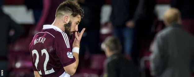 Hearts defender Brad McKay