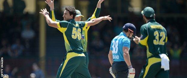 Mitchell Starc celebrates