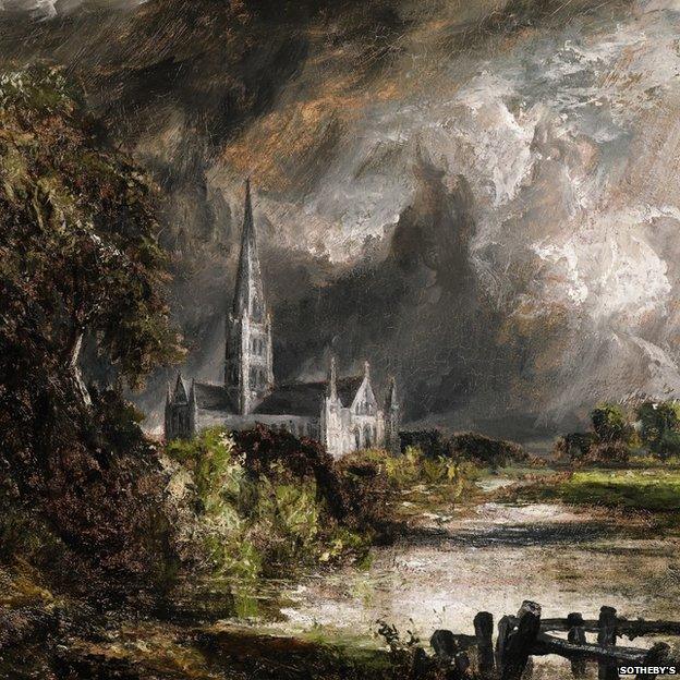 Salisbury Cathedral from the Meadows by Constable