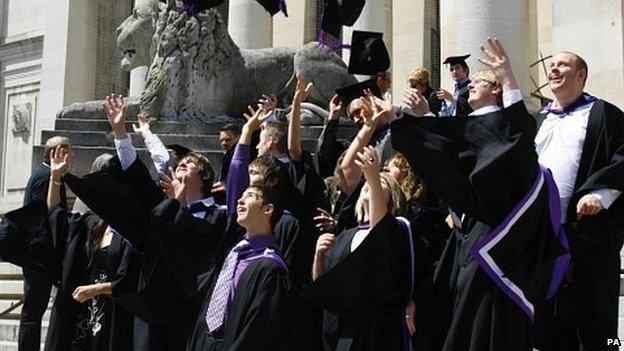 Students graduating from university